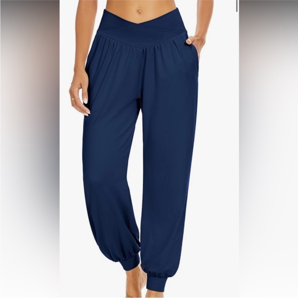 🆕 Women’s Harem Pants High Waisted Casual Flowy Yoga Joggers with Pockets - XXL